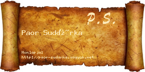 Paor Sudárka névjegykártya